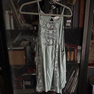 Anthropologie Light Blue Lace Tank Top